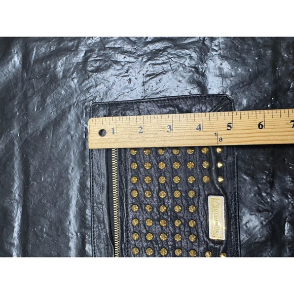 Vintage Burberry Women s Studded Leather Clutch Bag Black ITALBSRL239CAL 8.5 x 5 - Picture 10 of 10
